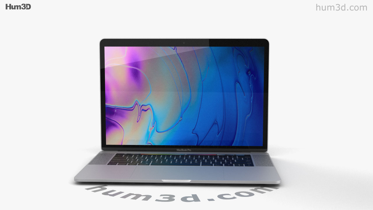 360 view of Apple MacBook Pro 15 inch (2018) Silver 3D model