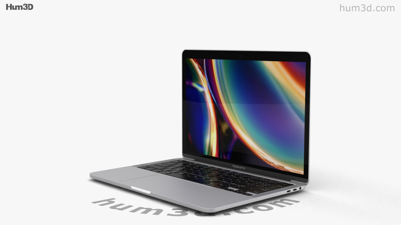360 view of Apple MacBook Pro 13 inch (2020) Silver 3D model 
