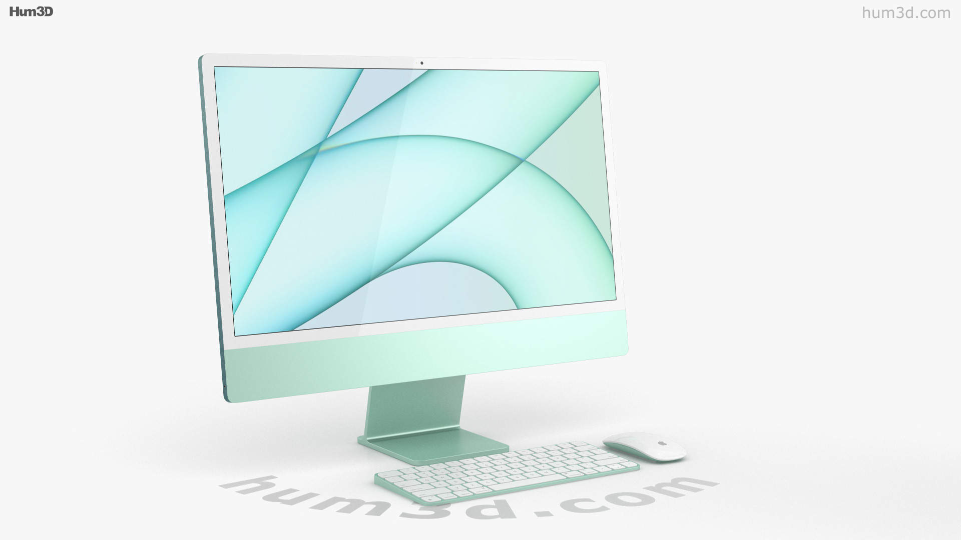 360 view of Apple iMac 24-inch 2021 Green 3Dモデル