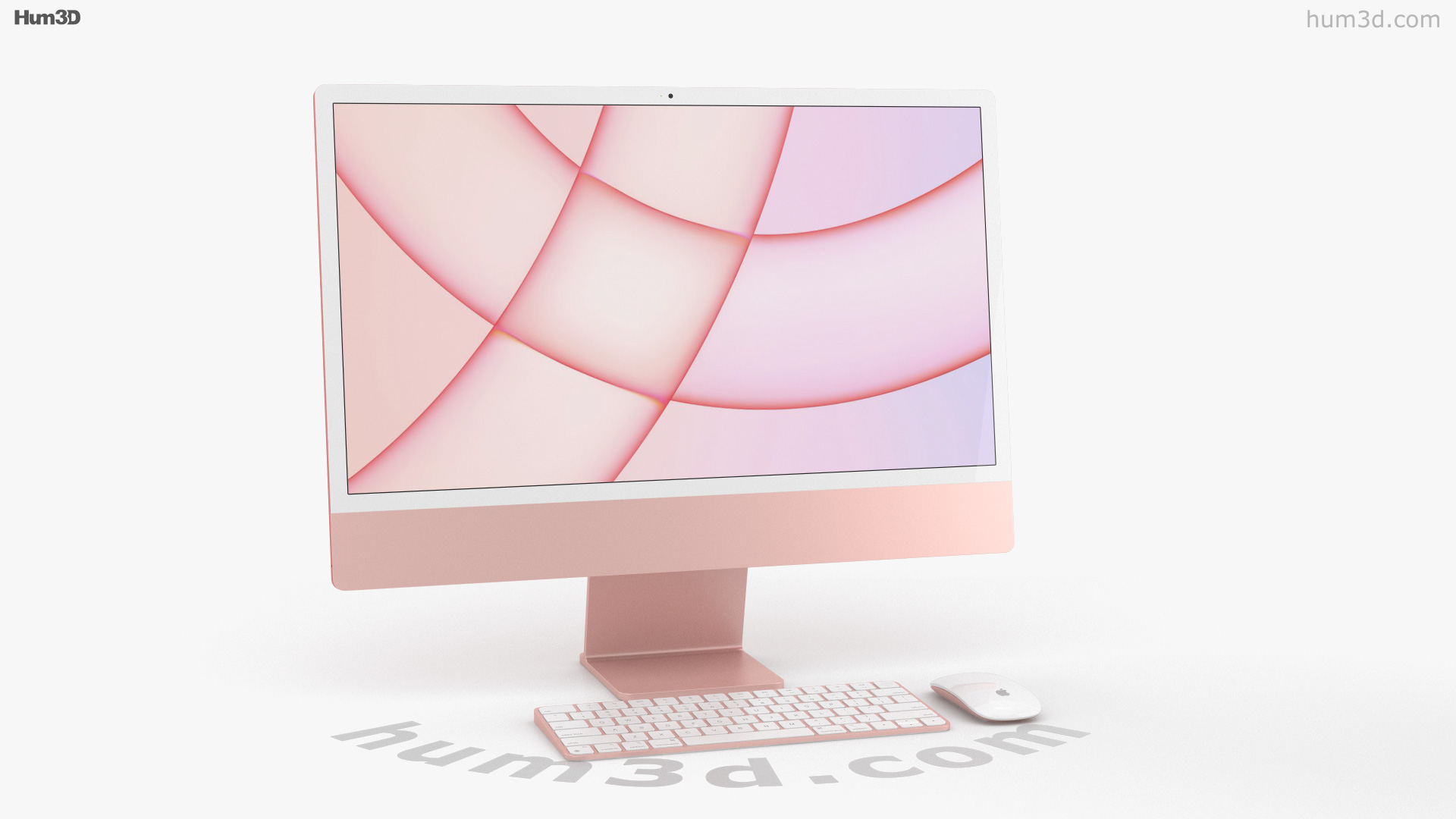 360 view of Apple iMac 24-inch 2021 Pink 3Dモデル