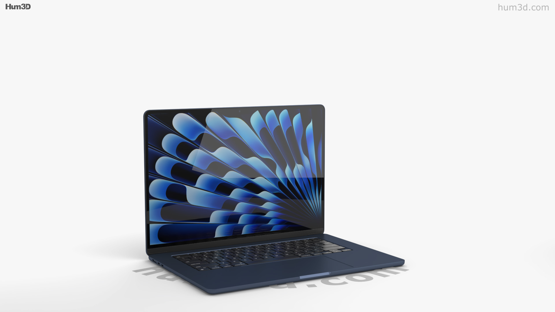 360 view of Apple MacBook Air 15 inch 2023 Midnight 3D model 