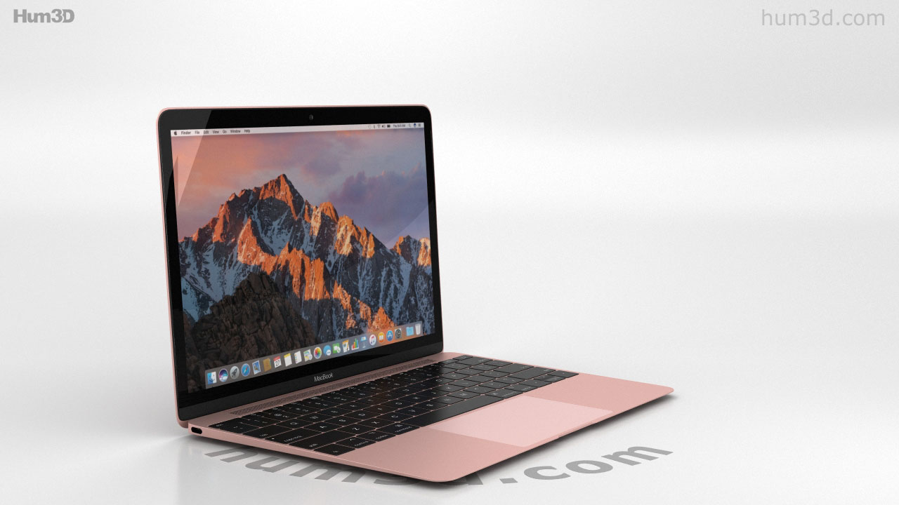360 view of Apple MacBook (2017) Rose Gold 3D model 