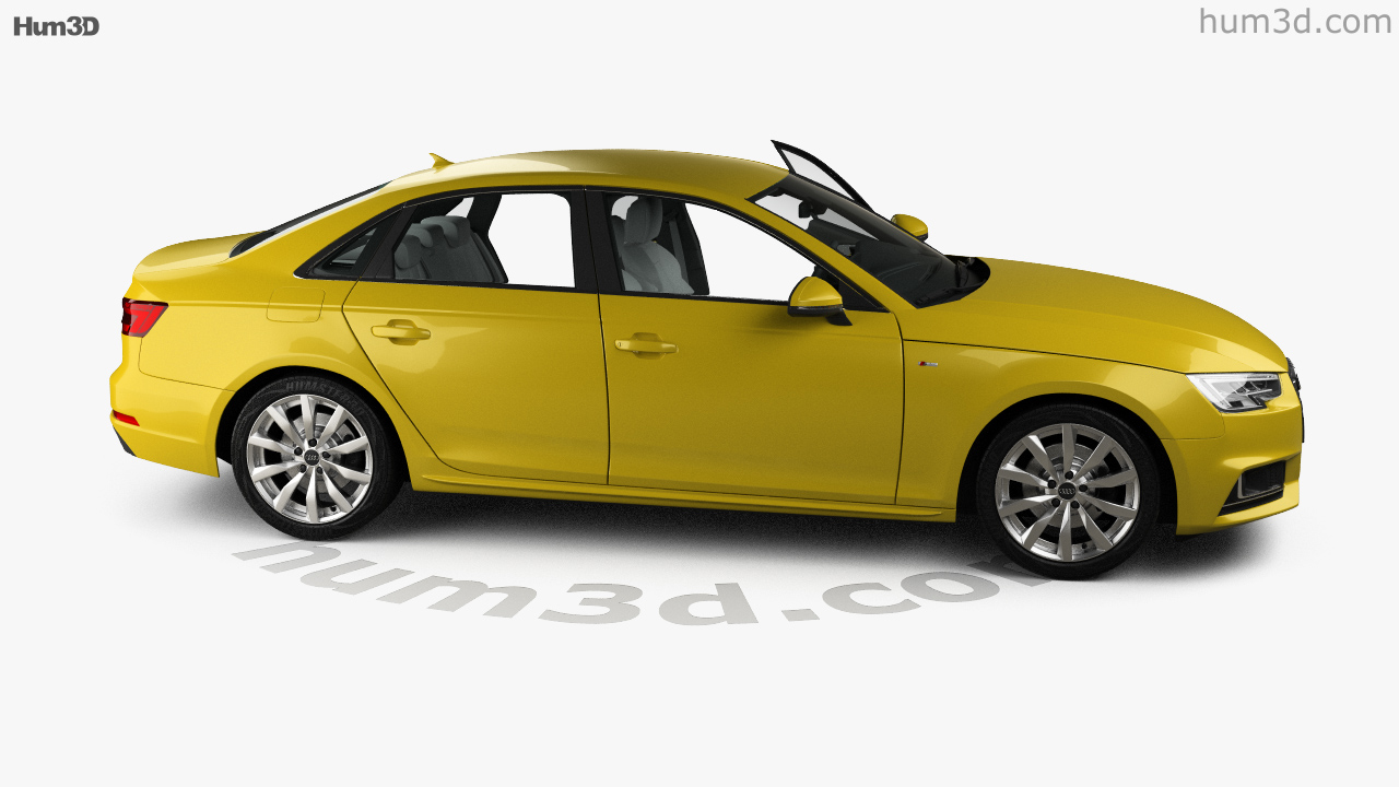 Audi A4 (B9) S-line saloon with HQ interior 2019 3D model