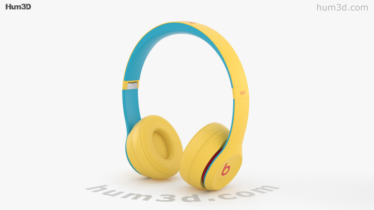 360 view of Beats Solo 3 Wireless Yellow 3D model - 3DModels store