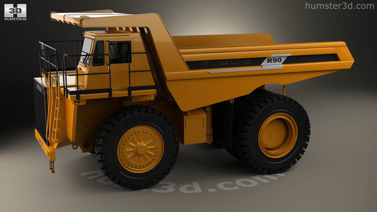 360 view of Euclid R90 Dump Truck 2004 3D model - 3DModels store