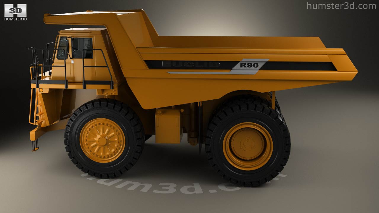 360 view of Euclid R90 Dump Truck 2004 3D model - 3DModels store