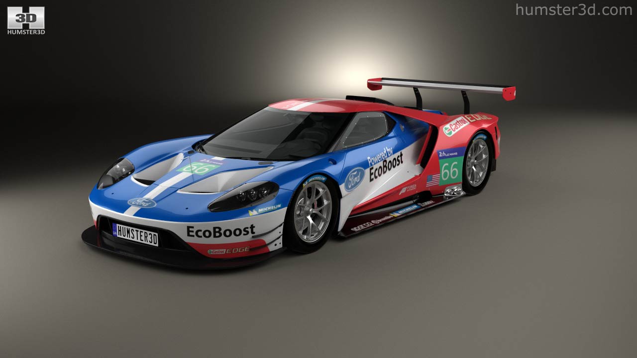 Ford GT Le Mans Carro de corrida 2016 3D model - Baixar Veículos no