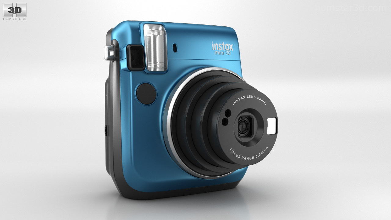 360 view of Fujifilm Instax Mini 70 Blue 3D model