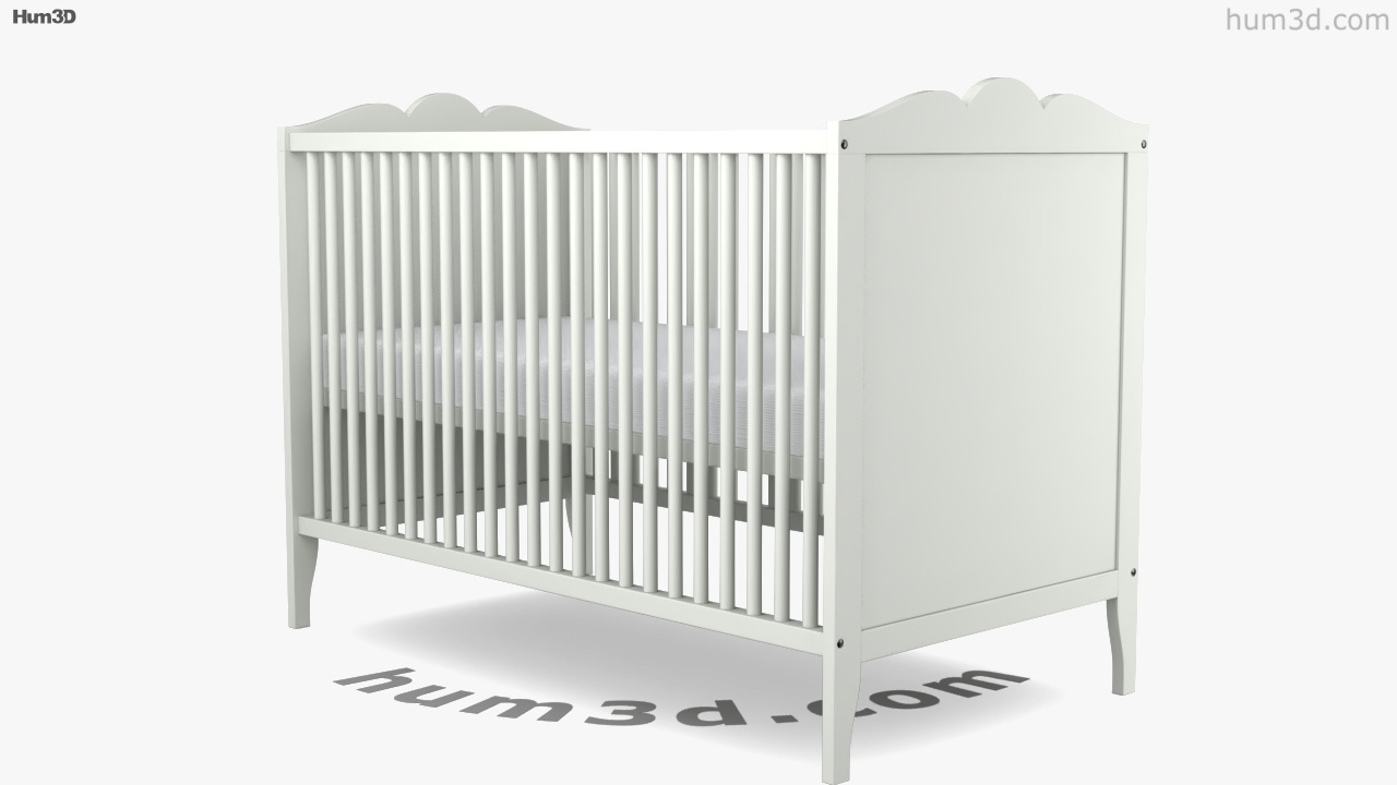 IKEA Hensvik ベビーベッド 3Dモデルの360ビュー-3DModelsストア