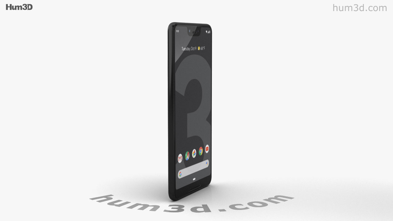 360 view of Google Pixel 3 XL Just Black 3Dモデル