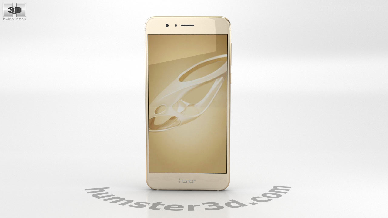 360 view of Huawei Honor 8 Sunrise Gold 3Dモデル