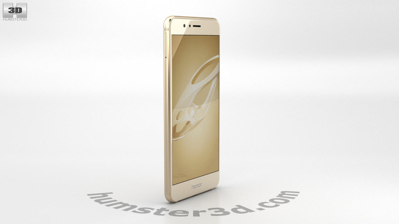 360 view of Huawei Honor 8 Sunrise Gold 3D model