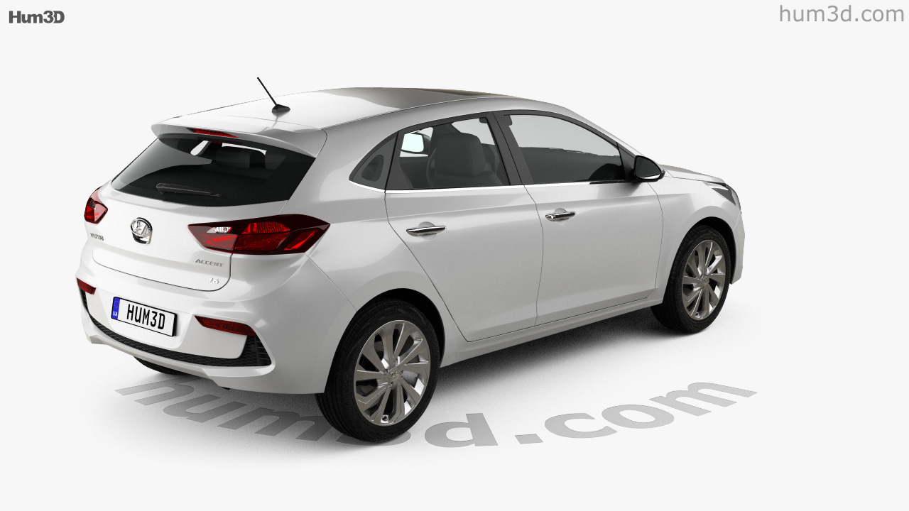 360 view of Hyundai Accent hatchback 2021 3D model 3DModels store