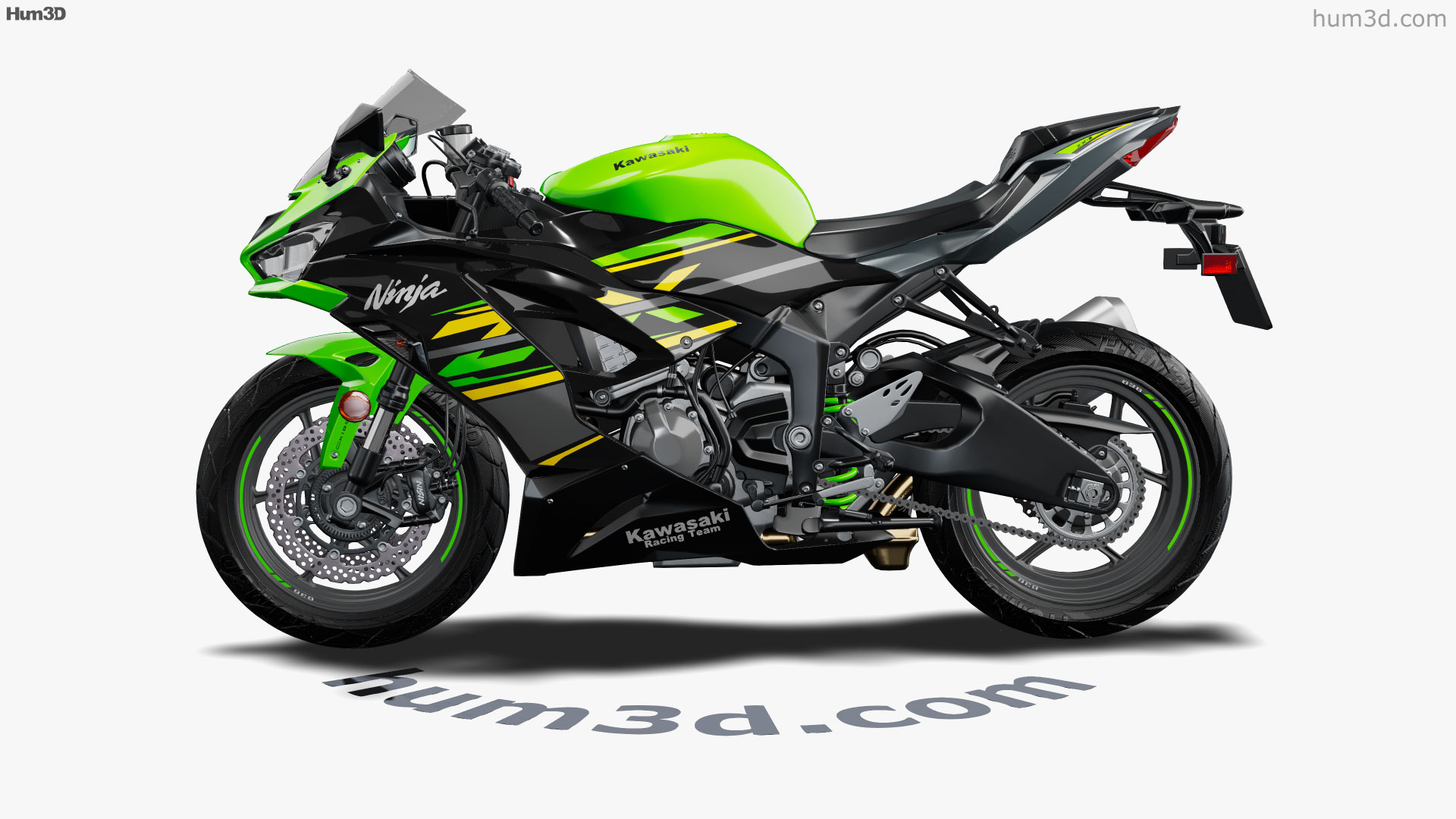 360 view of Kawasaki Ninja ZX6R 2024 3D model - 3DModels store