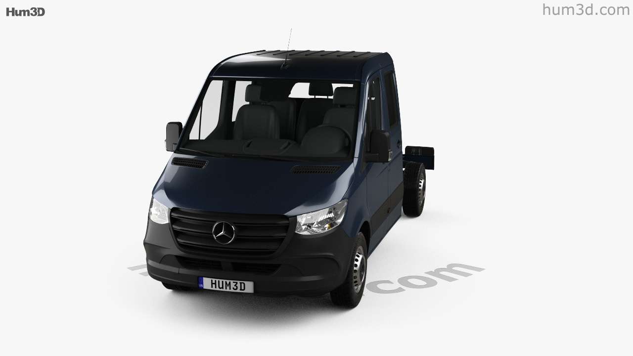 360 view of Mercedes-Benz Sprinter (W907) Crew Cab Chassis L2 2022 3D model  - 3DModels store