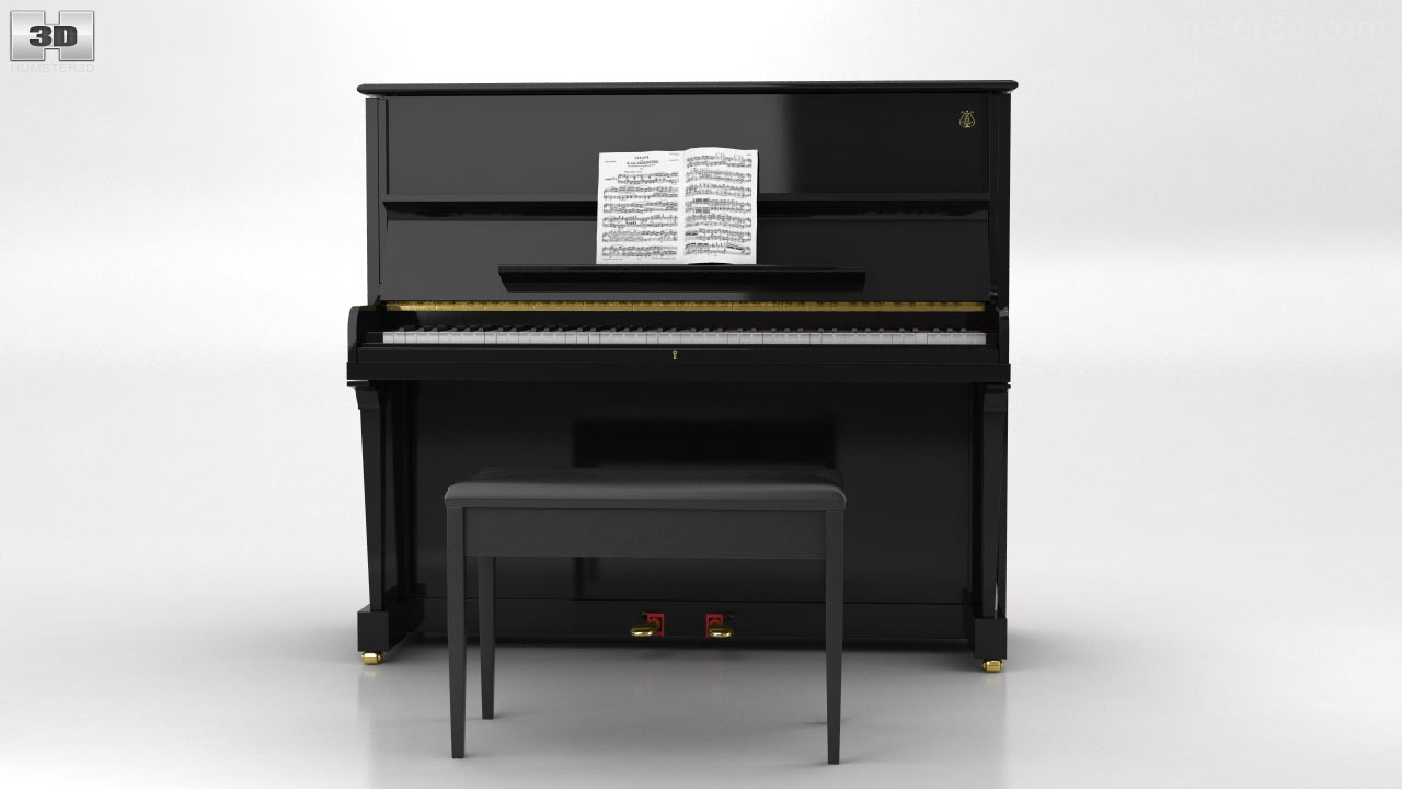 Upright Piano 3D model