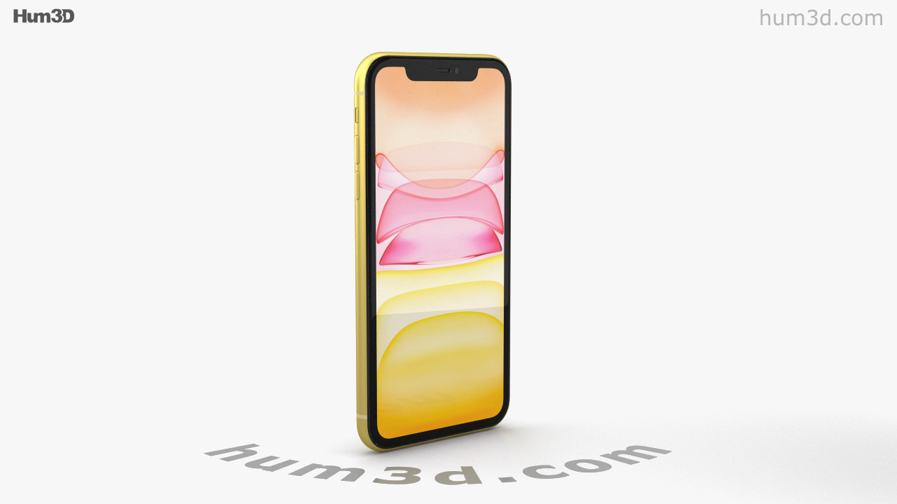 360 view of Apple iPhone 11 Yellow 3D model - 3DModels store