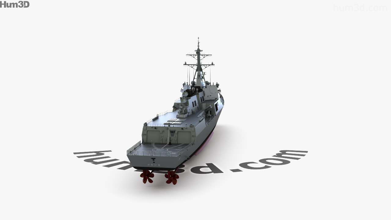 360 view of Sejong the Great-class destroyer 3D model - 3DModels store