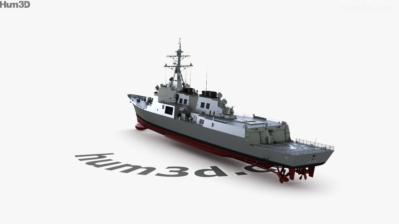 360 view of Sejong the Great-class destroyer 3D model - 3DModels store