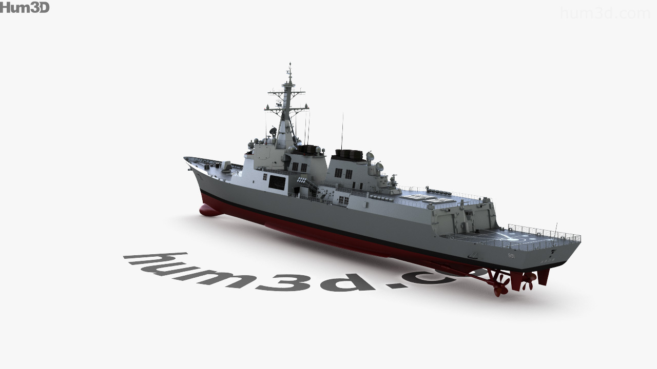 360 view of Sejong the Great-class destroyer 3D model - 3DModels store
