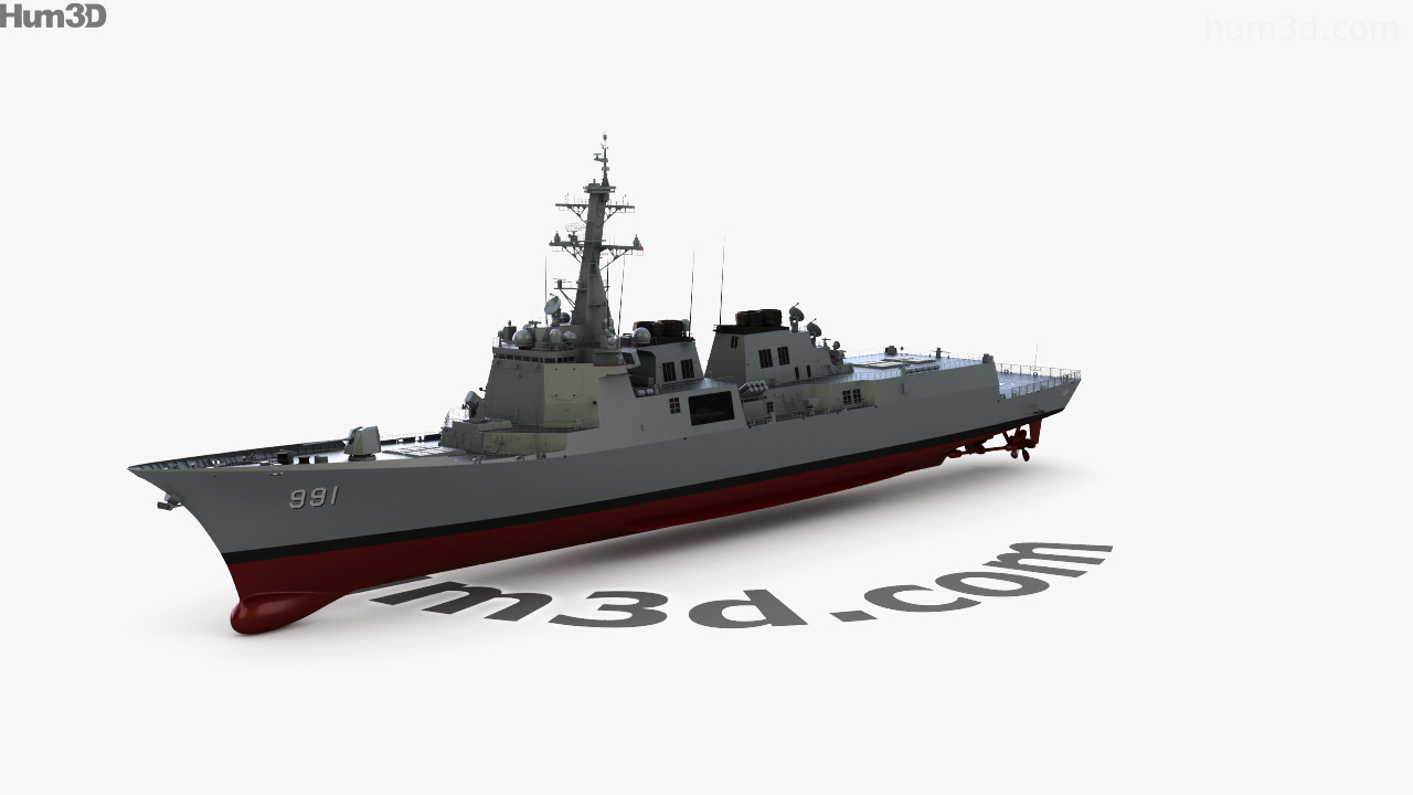 360 view of Sejong the Great-class destroyer 3D model - 3DModels store