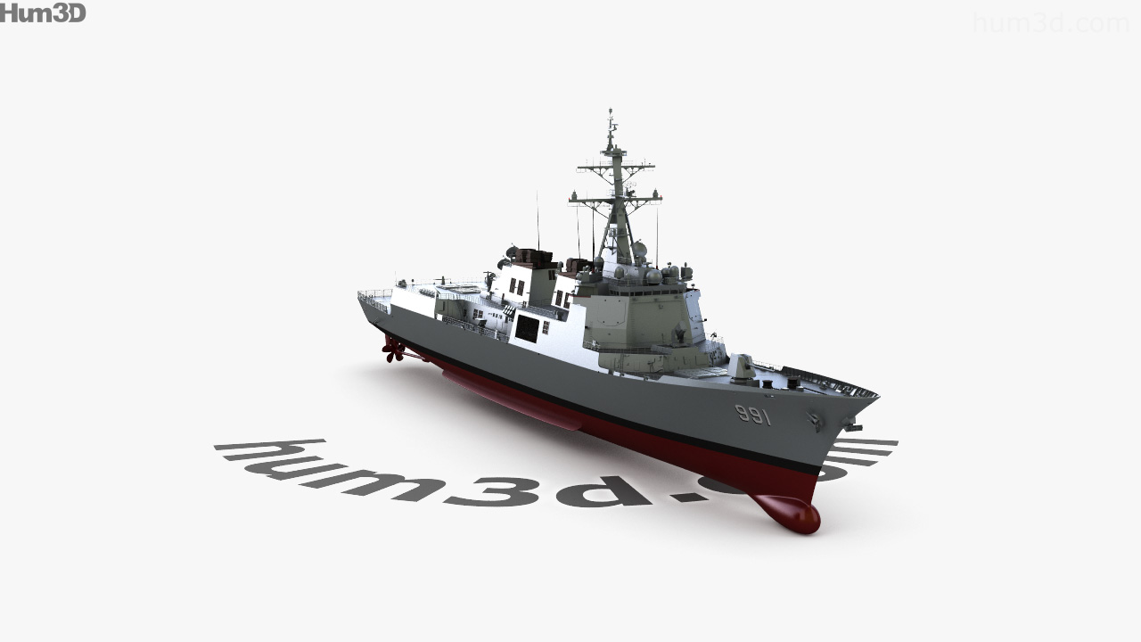 360 view of Sejong the Great-class destroyer 3D model - 3DModels store