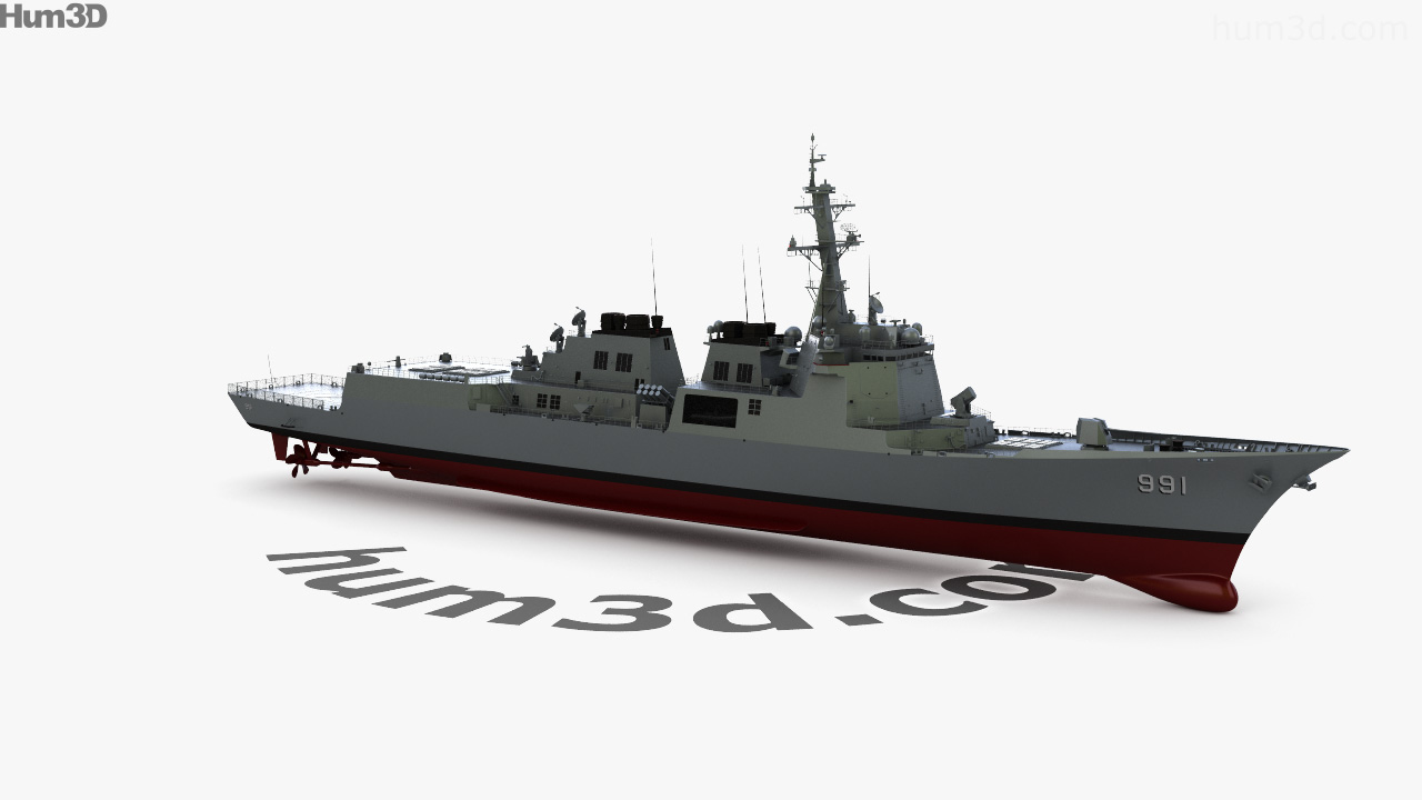 360 view of Sejong the Great-class destroyer 3D model - 3DModels store