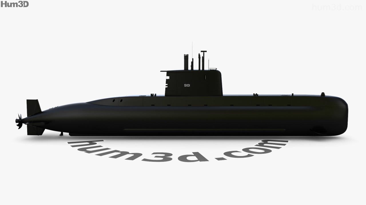 360 view of Type 209 submarine 3D model - 3DModels store