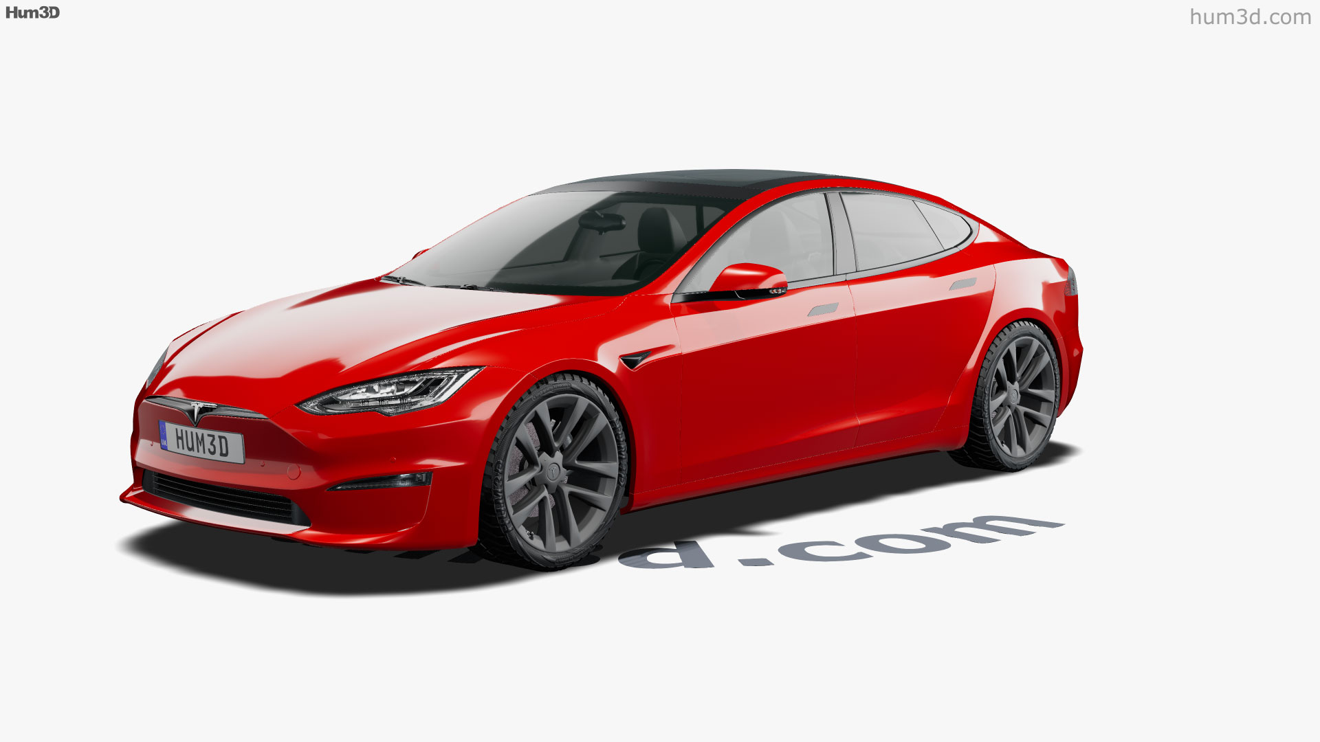 360 view of Tesla Model S Plaid 2024 3D model 3DModels store