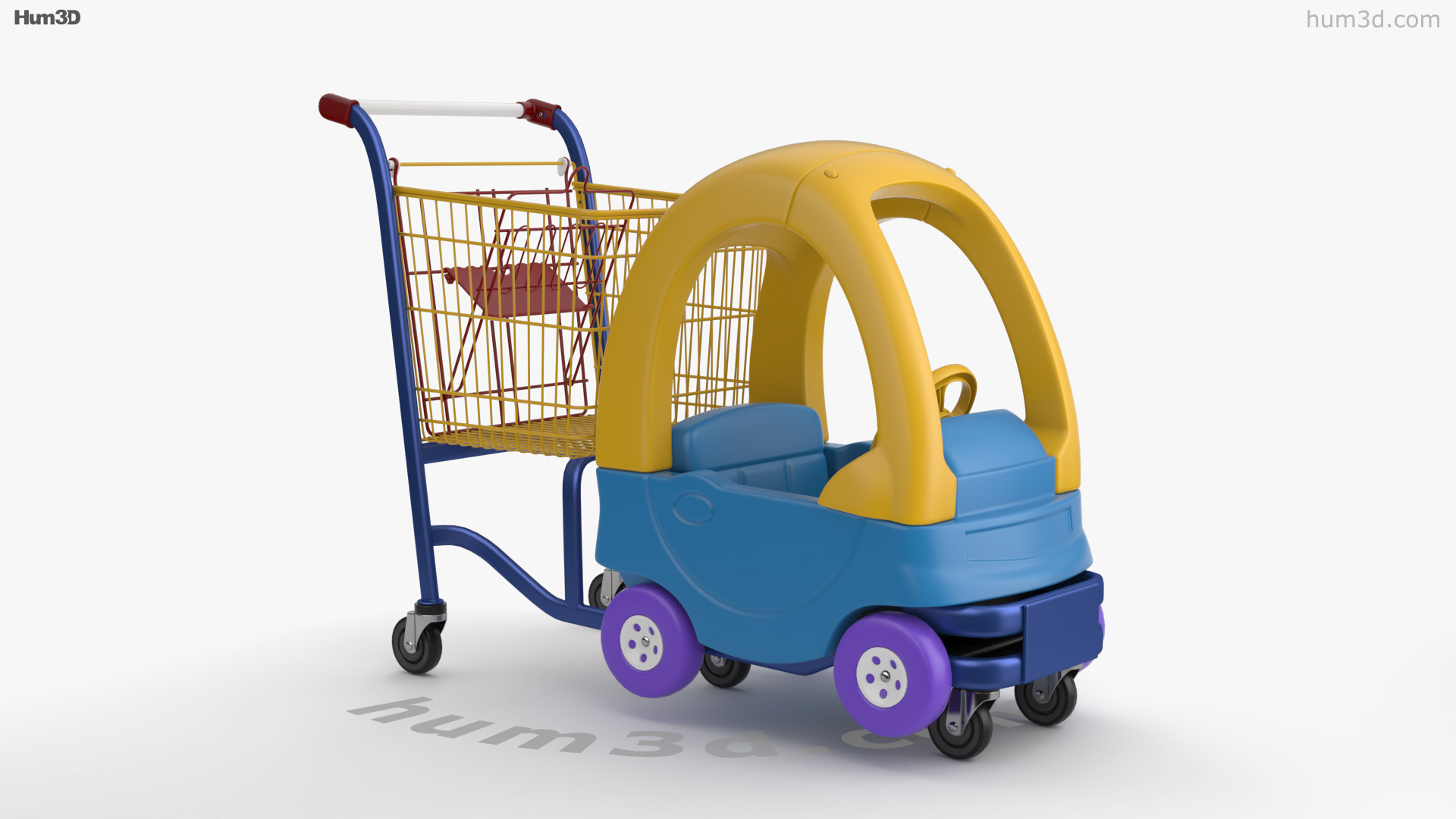 Vista a 360 gradi del modello 3D Supermercato Carrello della spesa con auto  giocattolo - 3DModels negozio