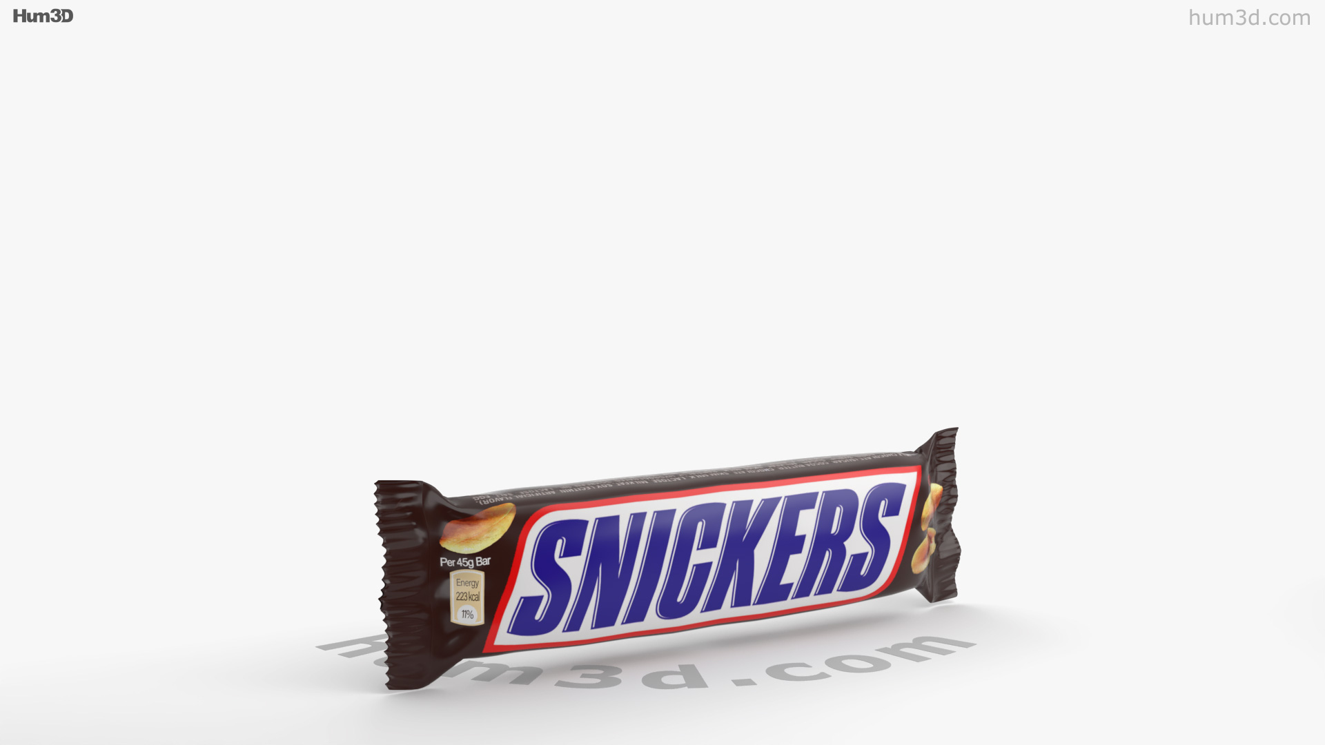 Snickers Barre chocolat 3D model - Télécharger Aliments on