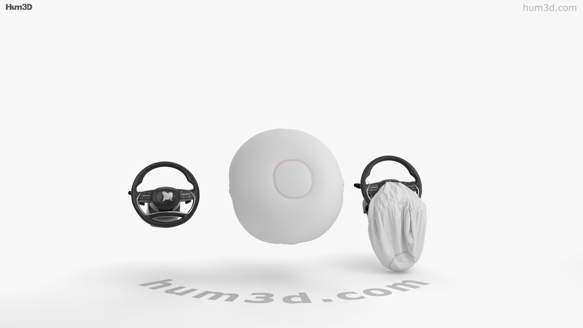 360 view of Deployed Steering Airbag 3D model - 3DModels store