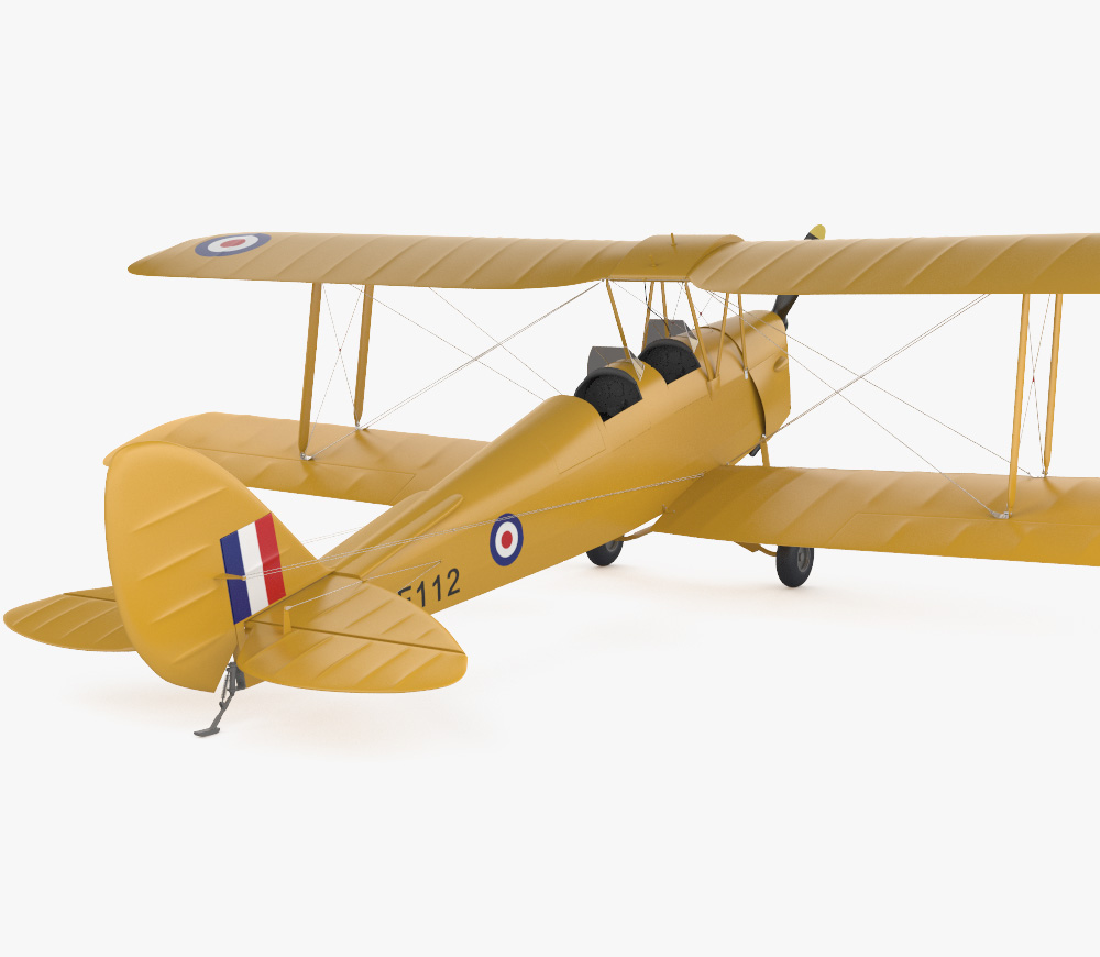 de Havilland DH.82 Tiger Moth 3D model - Download Light Aircraft