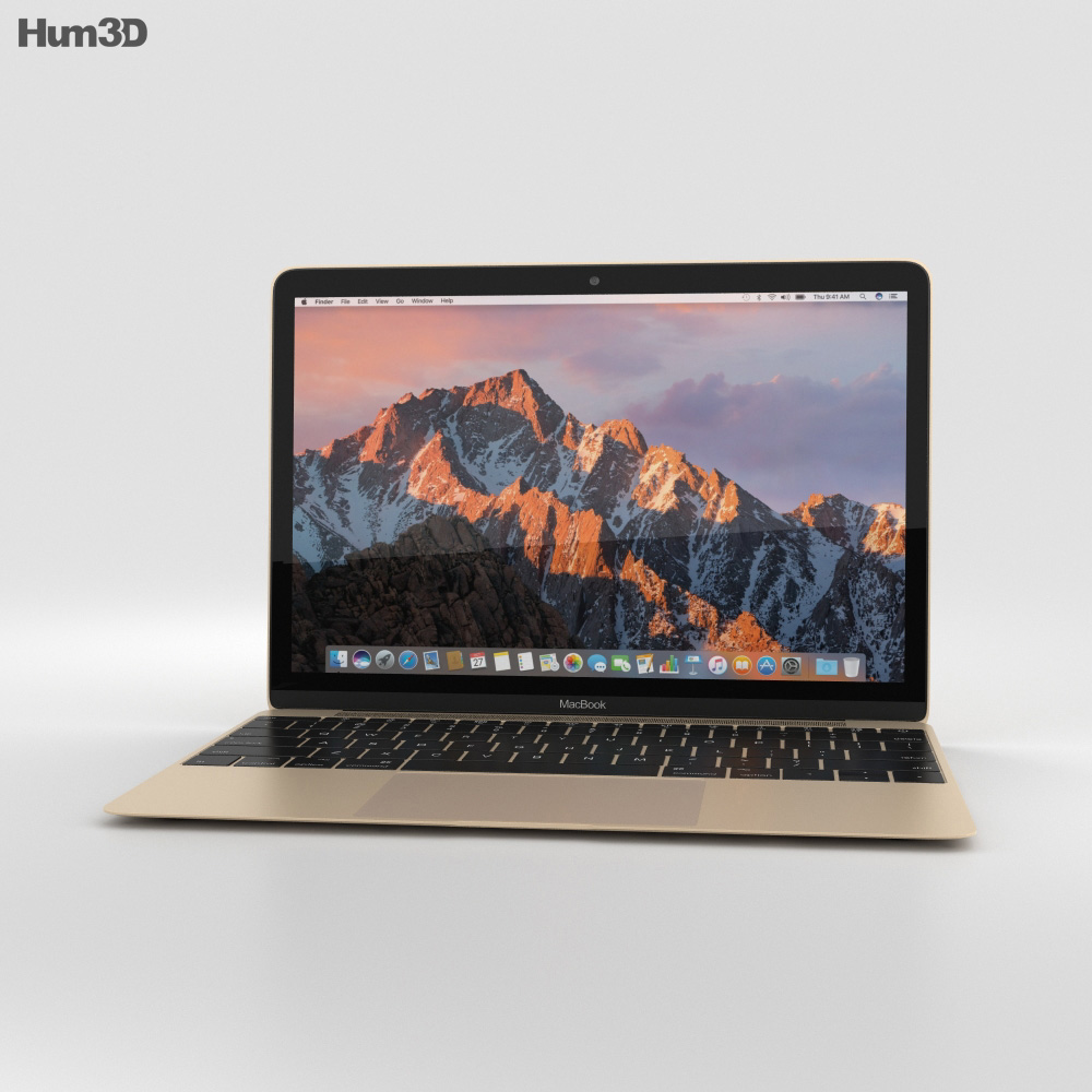 アップル マックブック ゴールド 2017 3Dモデル - ダウンロード ラップ