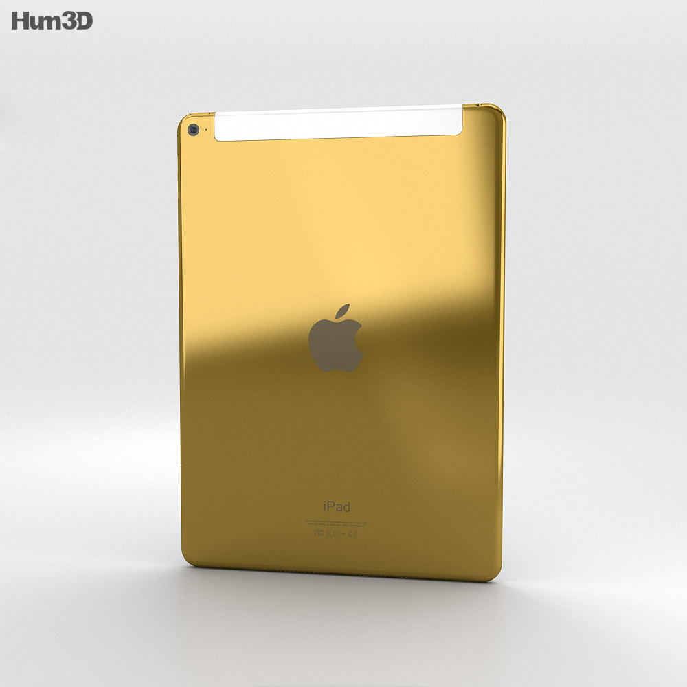 24K Altın Apple iPad Air 2 Cellular 3D modeli - İndir Tablet