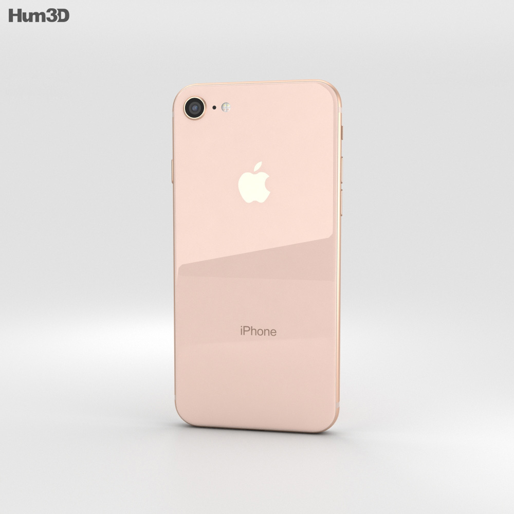 Apple iPhone 8 Ouro Modelo 3D - Baixar Telefone no 3DModels.org