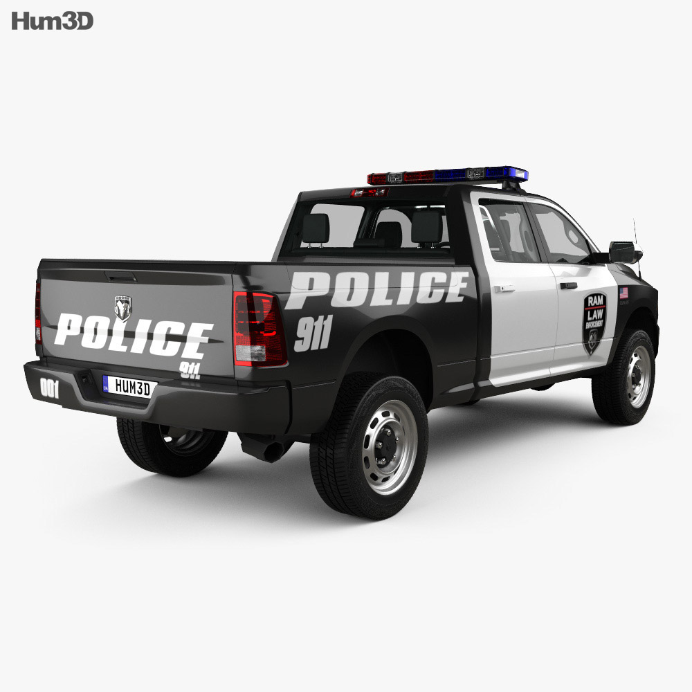Dodge Ram Crew Cab Police with HQ interior 2019 3D model - Download ...