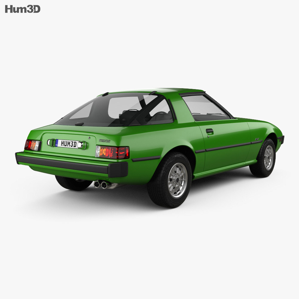 マツダ RX-7 緑色 1978 3Dモデル - ダウンロード Sports car オン